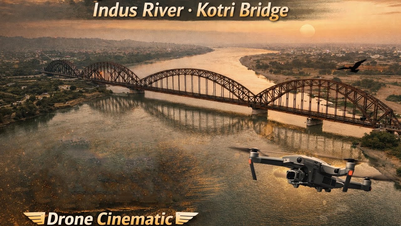 Indus River Drone View | Kotri Bridge Sindh | Sanam Marvi – Sindhu Wahando Rahando Sufi Mix