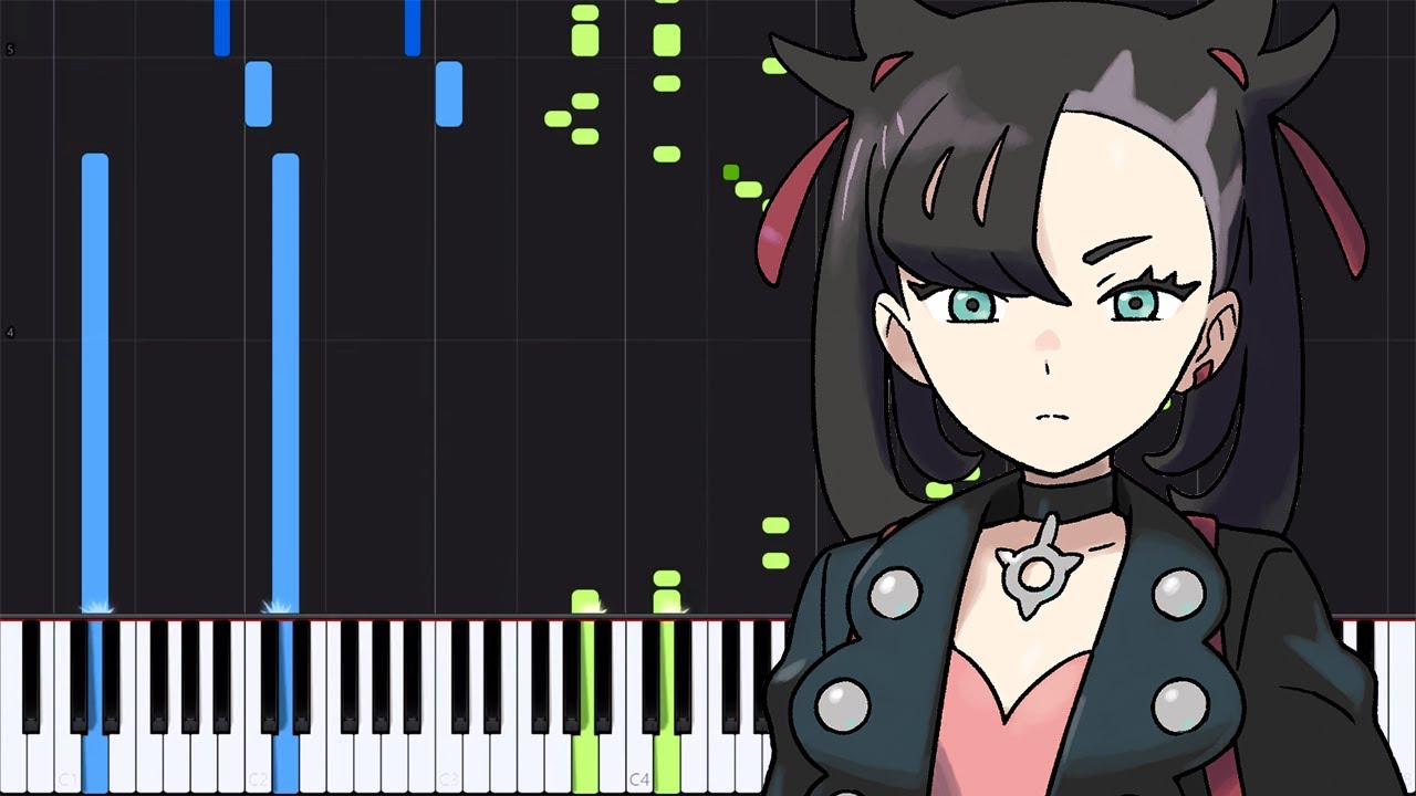 Marnie Final Battle Theme - Pokémon Sword and Shield [Piano Tutorial] (Synthesia) // Aqare