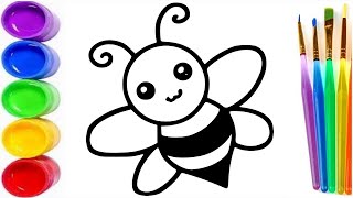 bolalar uchun asal asalari rasmlari/honey bee drawing with colour/рисунок пчелы для детей