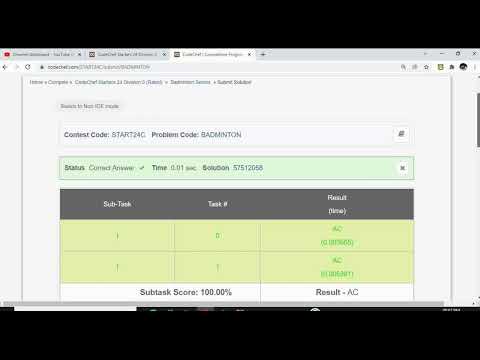 Badminton Serves |Badminton Serves in codechef|CodeChef Starters 24 Division 3