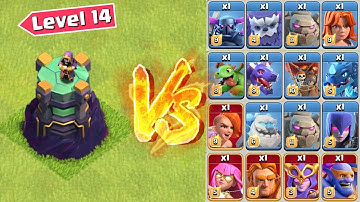 *Max* Wizard Tower vs All Max Troops - Clash of Clans