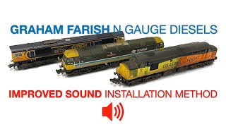 Graham Farish N Gauge Class 37/47/66 New DCC Sound Installation Method.