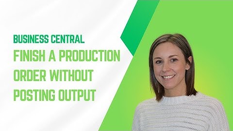 Finish Production Order without Output