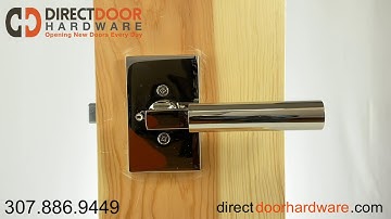 Emtek Hercules Lever Handle with Modern Rectangular Rosette in Polished Chrome