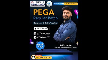 Pega Upcoming Batch Update by Harsha Sir | Pega New Batch Starts from Nov 1st 2023 07 AM IST