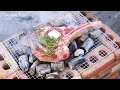 (SUB)🔥케이브맨 토마호크 Caveman TOMAHAWK steak. Grilled Directly on Charcoal｜간단 벽돌그릴Super simple brick grill