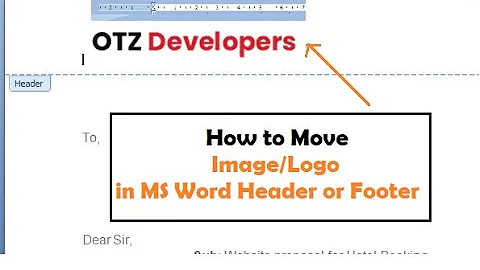 How to move Image in Word Header