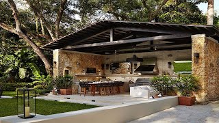 TOP! AESTHETIC FUNCTIONAL OUTDOOR KITCHEN DESIGNS TO ELEVATE YOUR HOME OUTDOOR LIVING SPACE IDEAS
