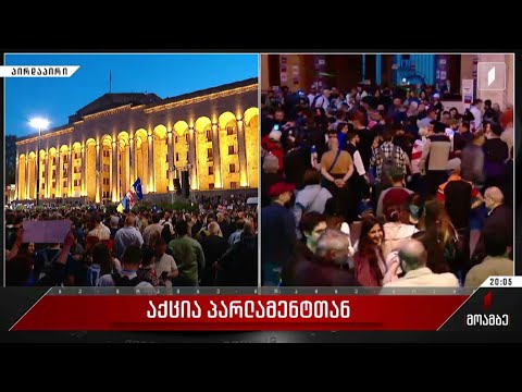 აქცია პარლამენტთან - თეონა ხუბულავას ჩართვა