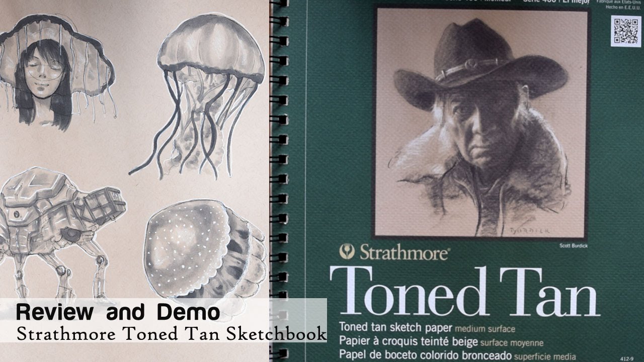 Toned Paper Sketchbook Tour! Strathmore Toned Tan 400 series Sketchbook! 