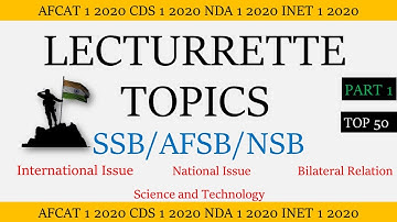 MOST IMPORTANT LECTURRETTE TOPIC FOR SSB AFSB NSB | PART 1 #SSB