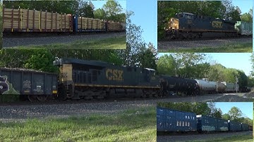 700+ Axles CSX Freight M367 - ES44AH #871 K5HL Horn Show + Mid DPU ES40DC #5304 - Unionville Ohio