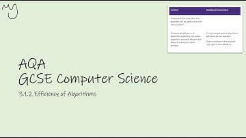 GCSE Computer Science Efficiency of Algorithms