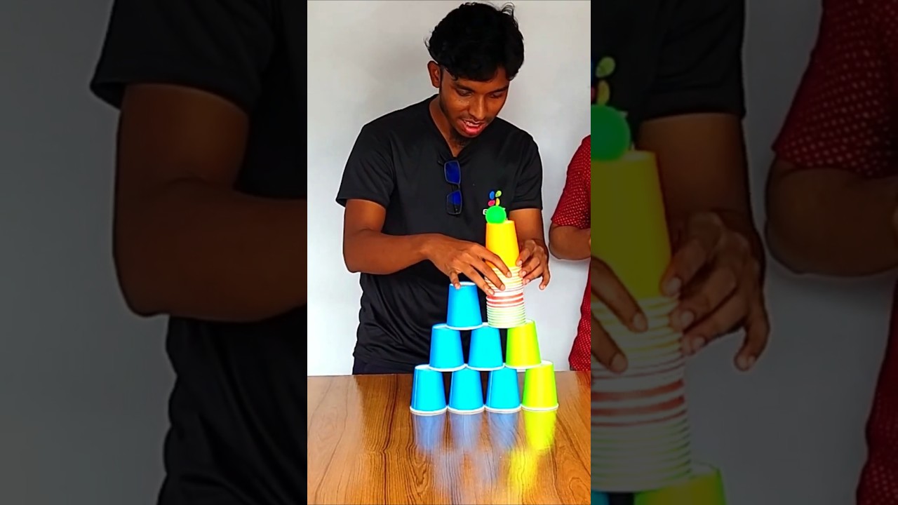 Cup Stacking Challenge STACKING Game With Color Cup YouTube 