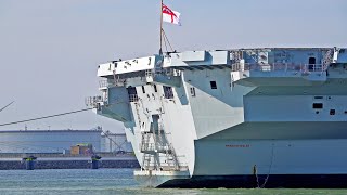 AIRCRAFT CARRIER DEPART FROM ROTTERDAM PORT  4K SHIPSPOTTING MARCH 2024