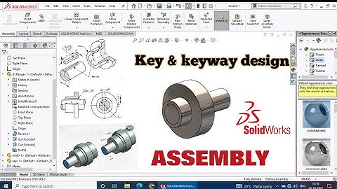 Key and Keyway design for Shaft and Hub | Solidworks tutorial for beginners|#solidworkstutorial