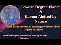 Lowest Degree Planet & Most Karmic Debt/ Master class on Degree system of Astrology