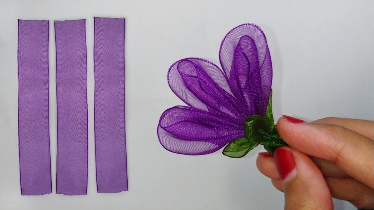 Organza Ribbon Flowers | How to Make Ribbon Flowers | Organza Flowers ...