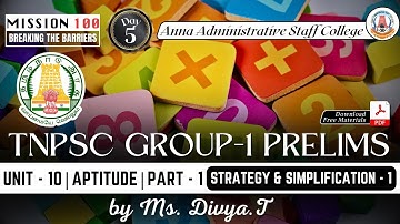 MISSION 100 | Day 5 | Group 1 | Unit 10 | Aptitude | Strategy & Simplification - 1 | Ms. Divya.T
