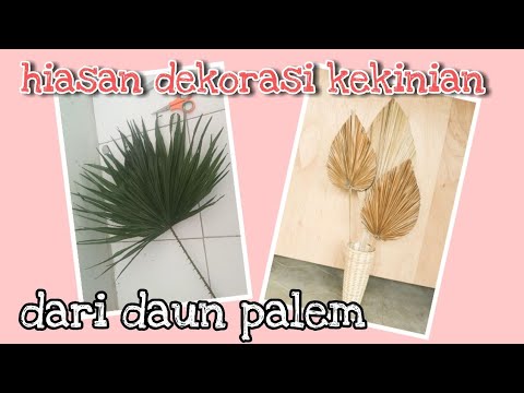  MEMBUAT  HIASAN  DEKORASI DAUN  PALEM  KERING tutorial diy 