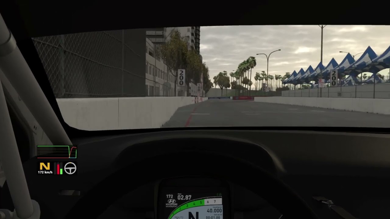 iRacing Onboard Lap: Hyundai Veloster TCR at Long Beach 26S1 TCR Virtual Challenge
