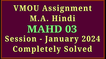 VMOU MAHD 03 Assignment 2024 July 2023 & January 2024 VMOU MA Hindi Solved Assignment 2024 (2023-24)