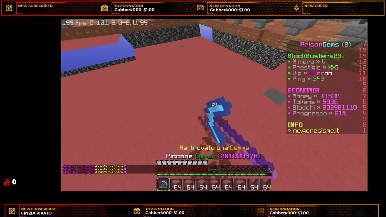 Farming su GenesisMC/CosmicPrison/Hypixel