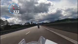 Bmw HP4 vs S1000RR 2024 - Top speed run +320kmh/200 mph
