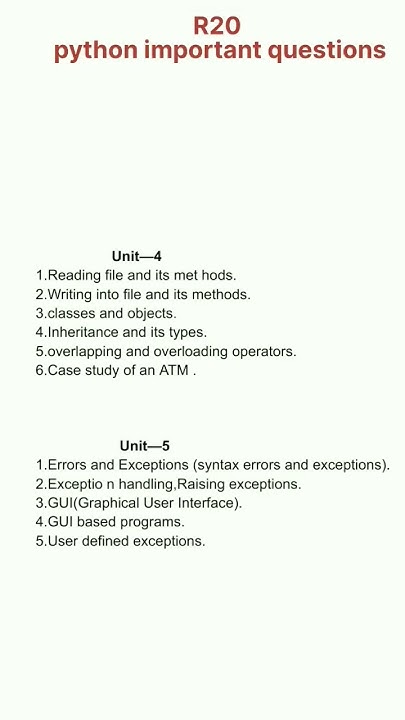 BTech python important questions #importantquestions #questionpapers # ...
