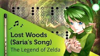 Lost Woods - Saria's Song (The Legend of Zelda) on Tin Whistle D + tabs tutorial