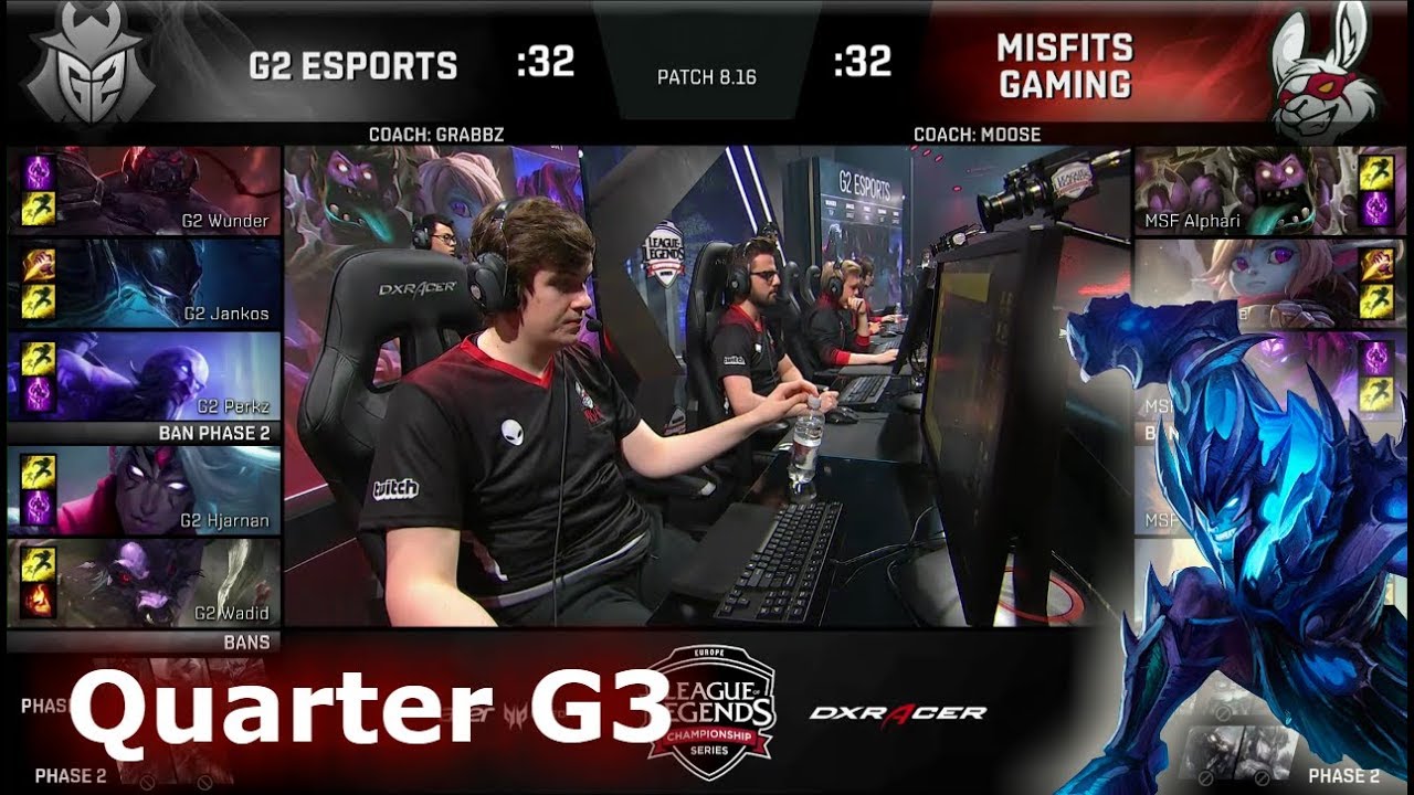 Misfits vs G2 eSports | Game 3 Quarter Finals S8 EU LCS Summer 2018 | MSF vs G2 G3
