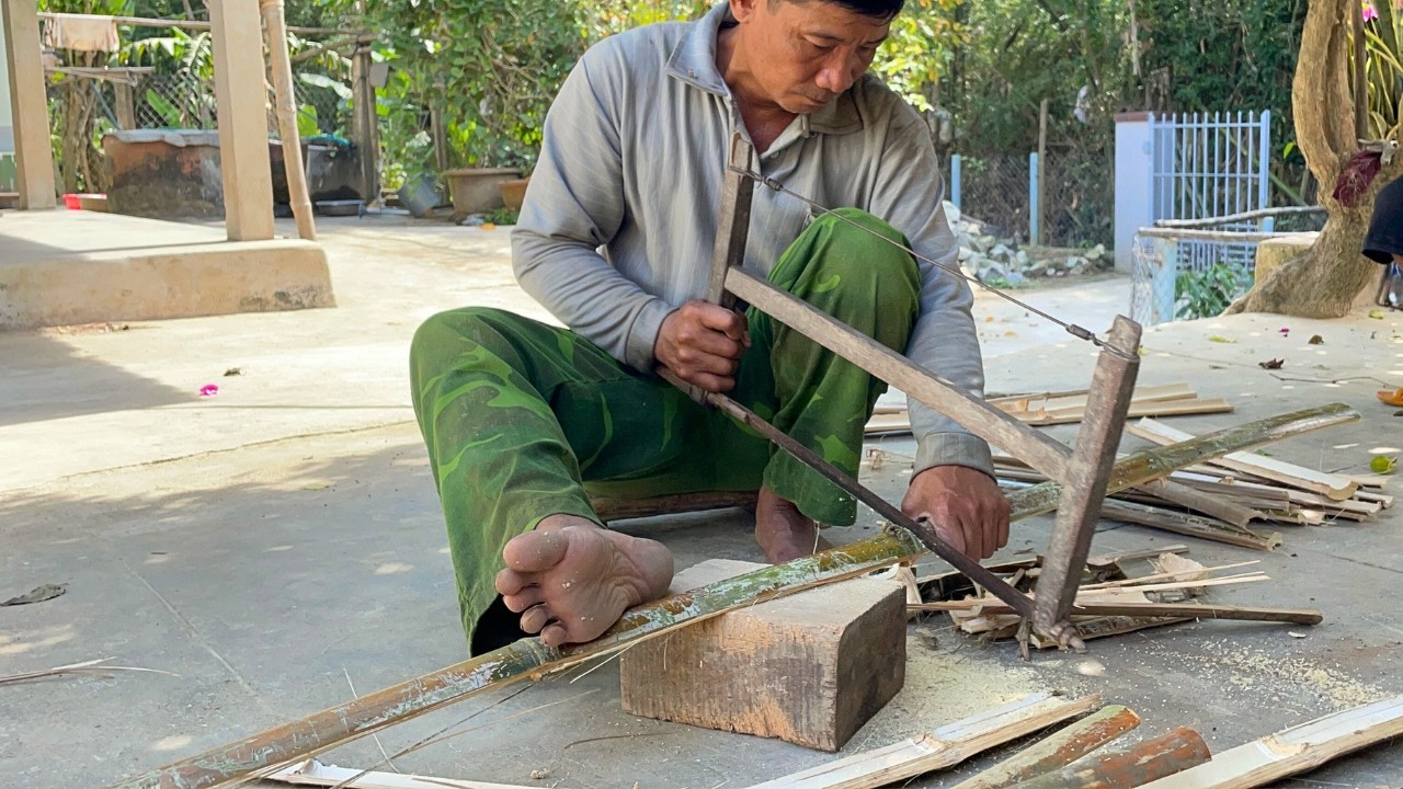 Подготовка бамбука для корзин | Плетение из бамбука | Working With Me ASMR