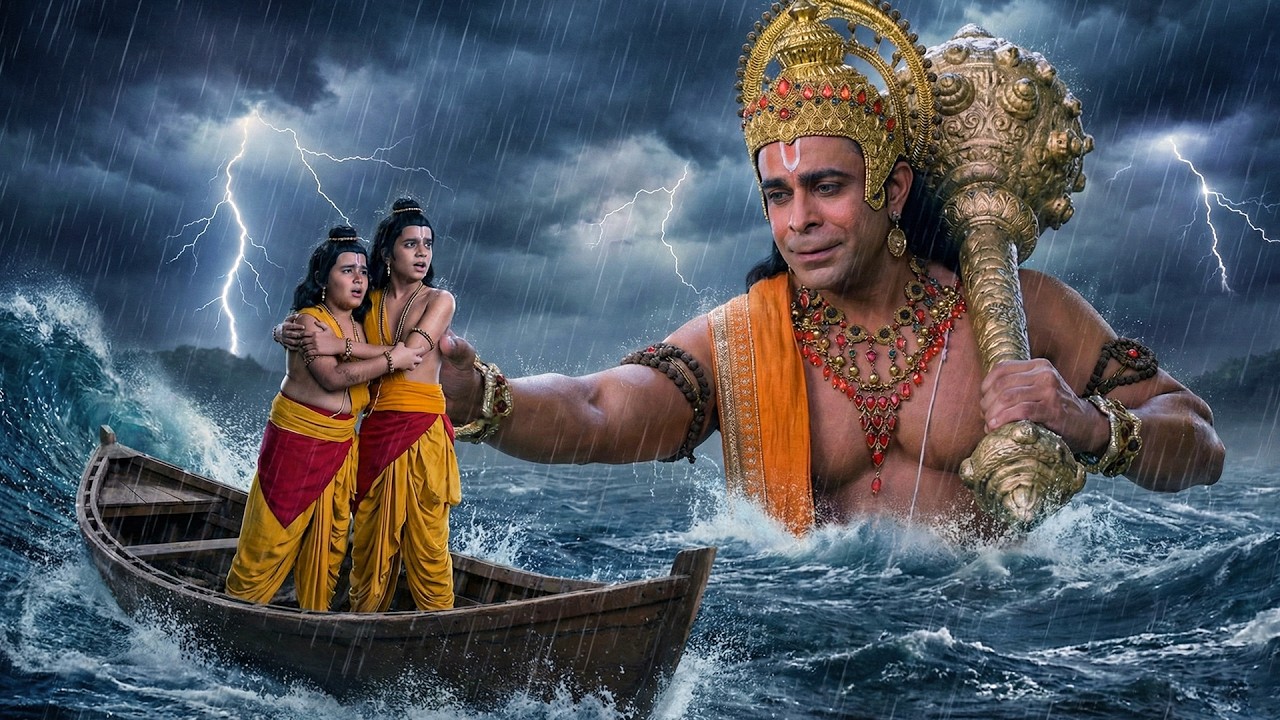 तूफ़ान में फँसे लव-कुश हनुमान जी आए उनकी मदद करने | श्रीमद् रामायण | New Episode 2026