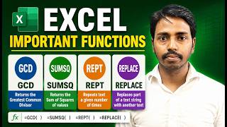 Gcd , Sumsq, Rept, Replace Function Of Excel