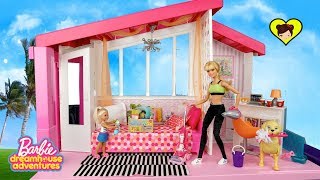 Barbie Rutina de la Mañana Limpiando su Nueva Casa Dreamhouse Adventures