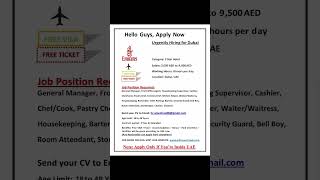Hospitality jobs in Dubai #jobsearch #jobsindubai #dubaijobportal #dubaijobs #hospitalitycareer