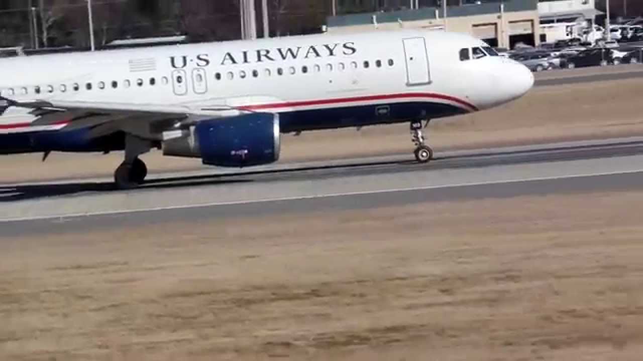 US Airways A320-214 [N103US] Takeoff Charlotte CLT - YouTube
