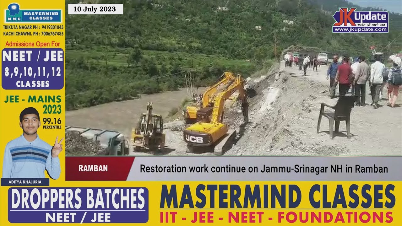 Restoration work continue on Jammu-Srinagar NH in Ramban