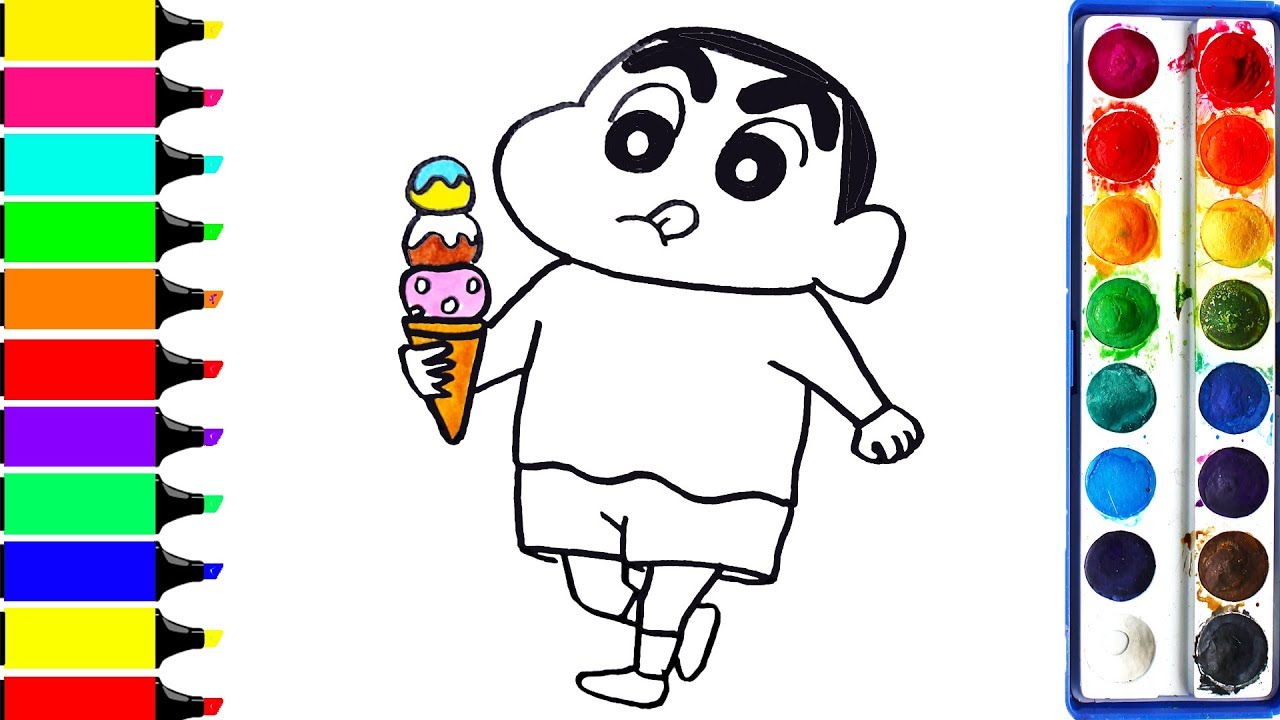 Shin Chan Coloring Pages Drawing IceCream