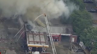 Firefighters battling massive blaze at Shell gas station