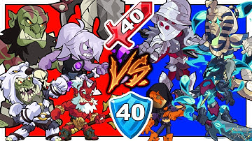 40 STRENGTH vs. 40 DEFENSE • THE FINAL SHOWDOWN • Brawlhalla 4v4 Gameplay