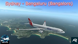 Sydney to Bangalore with Qantas A330-300 | Full Flight Simulation (YSSY - VOBL)