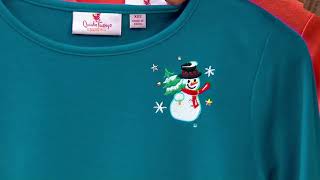 Quacker Factory Set of 2 Embroidered Holiday Brooch Knit Tops on QVC