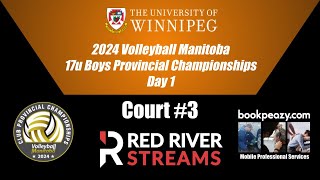 17u Boys  DAY 1  West Court  U of W  Volleyball Manitoba Provincials sponsored by bookpeazy.com