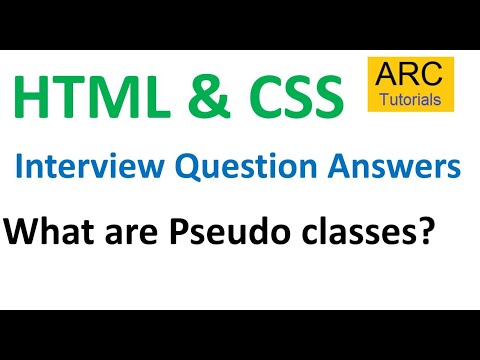 What are Pseudo Classes in CSS? | CSS Interview Questions Answers | HTML Interview Question Answers