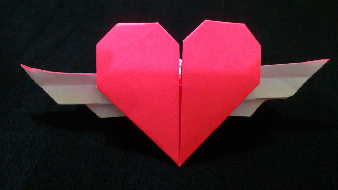  Cara  Membuat  Origami  Hati Bersayap Origami  Hati YouTube