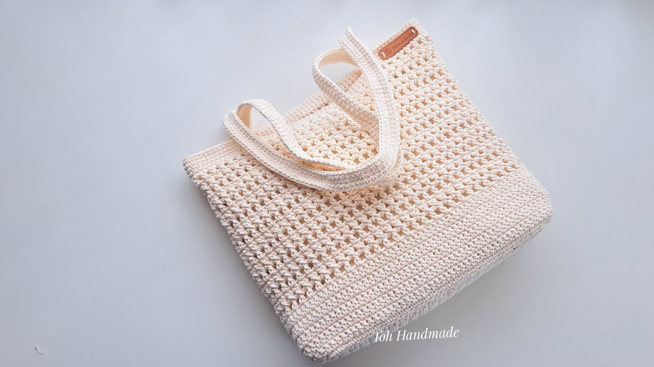 Simple Crochet Bag with Double Crochet Cross X Stitch Make it