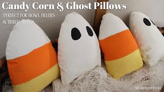 How To Make Candy Corn & Ghost Pillows, Bowl and Basket Fillers | Handmade Halloween Decorations