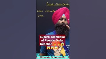 Pseudo order Reaction In best way by Element Edutech #chemistry #neet #180/180in chemistry NEET 2024