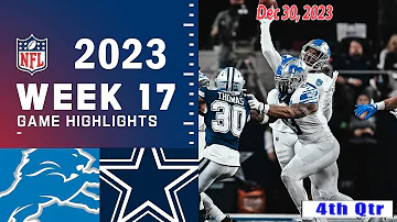 Detroit Lions vs Dallas Cowboys 4th-QTR FULL GAME 12/30/23 Week 17 | NFL Highlights Today